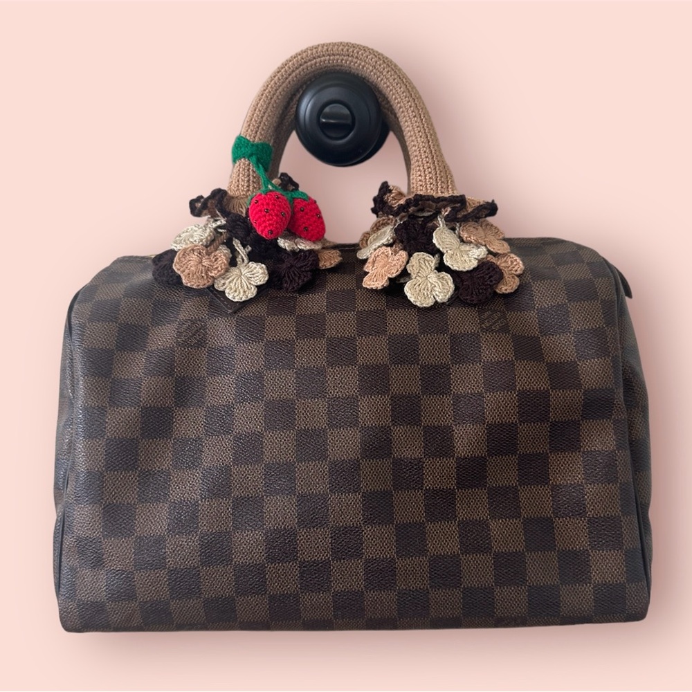 Louis Vuitton Canvas Speedy Handbag Damier 30 and Accessories of purse